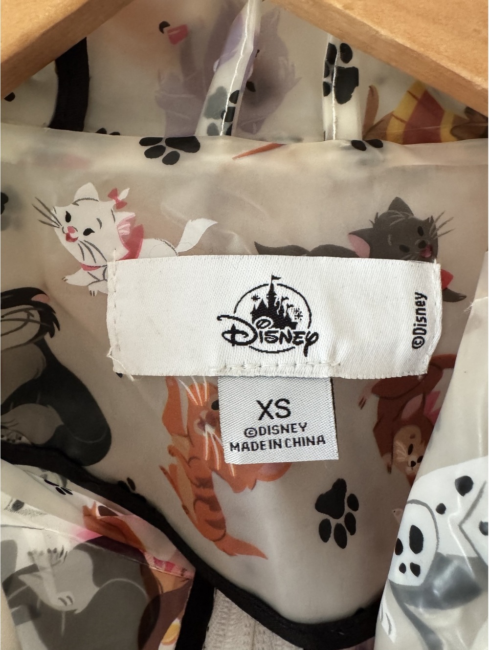 Disney Cats and dogs clear hooded Raincoat size XS - Picture 2 of 5